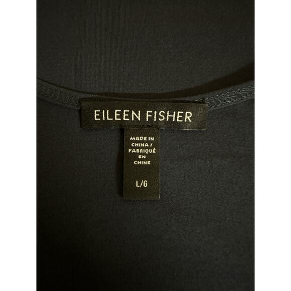 Eileen Fisher Women's Scoop Neck Soft Stretch Silk Jersey Tank Top Size L Navy - Picture 7 of 8